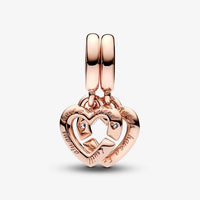 Pandora - Linked Sister Hearts Split Dangle Charm