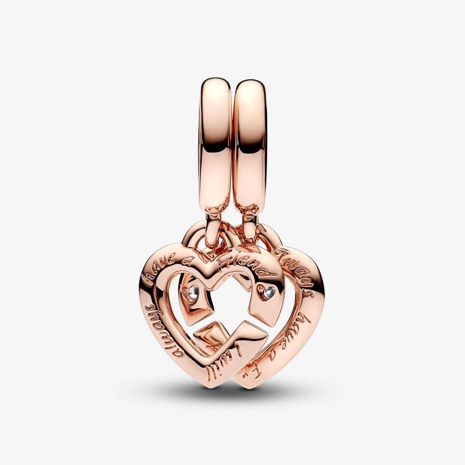 Pandora - Linked Sister Hearts Split Dangle Charm