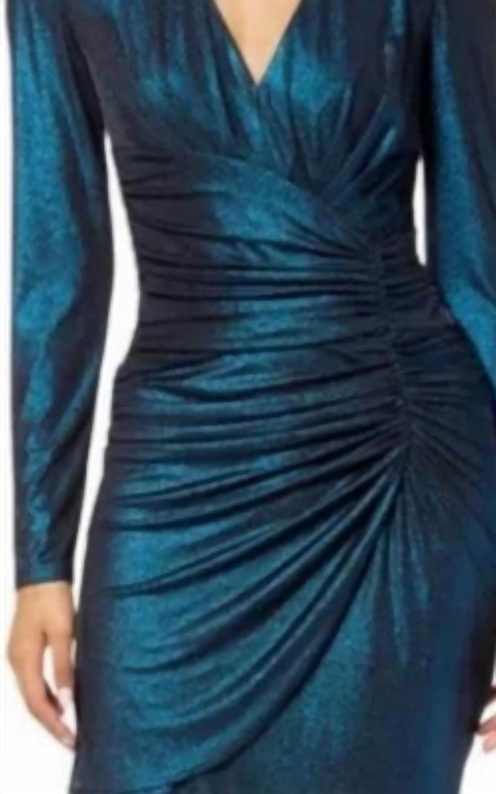 Vince Camuto - Long Sleeve Metallic Ruched Dress