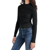 Steve Madden - Pamela Metallic Cable-knit Sweater