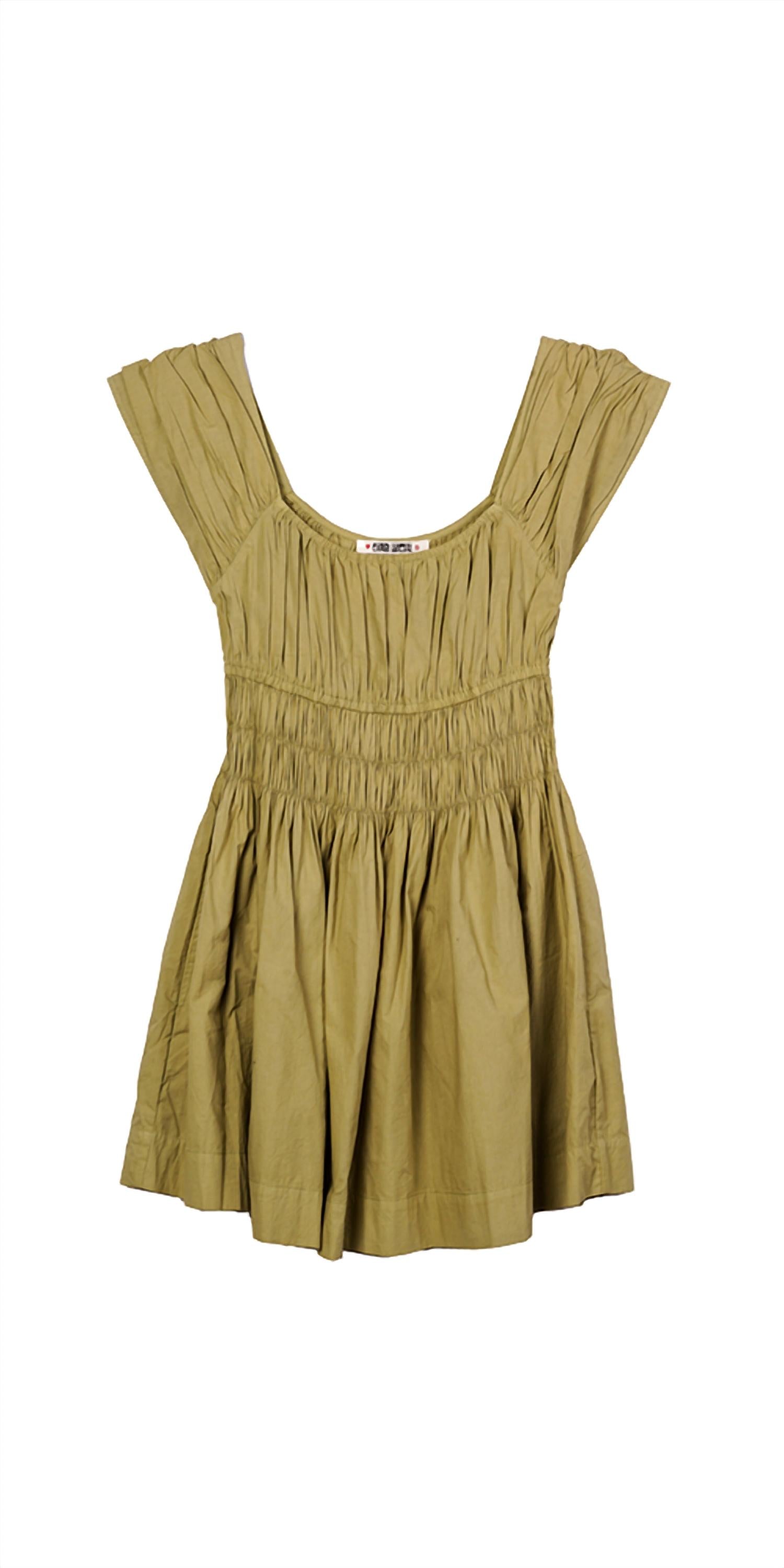CIAO LUCIA Abella Cotton Mini Dress in khaki - women's dress - view 5