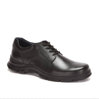 Ferrato Men's Flat Leather Shoes in black 1 - men's shoe