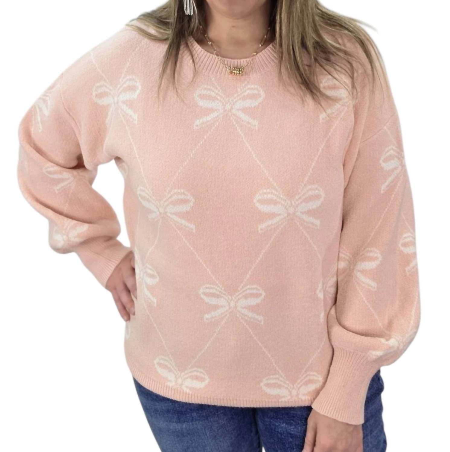 Sew In Love - Bow Print Sweater