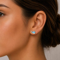 Gold & Honey - Women's Whale Stud Earrings