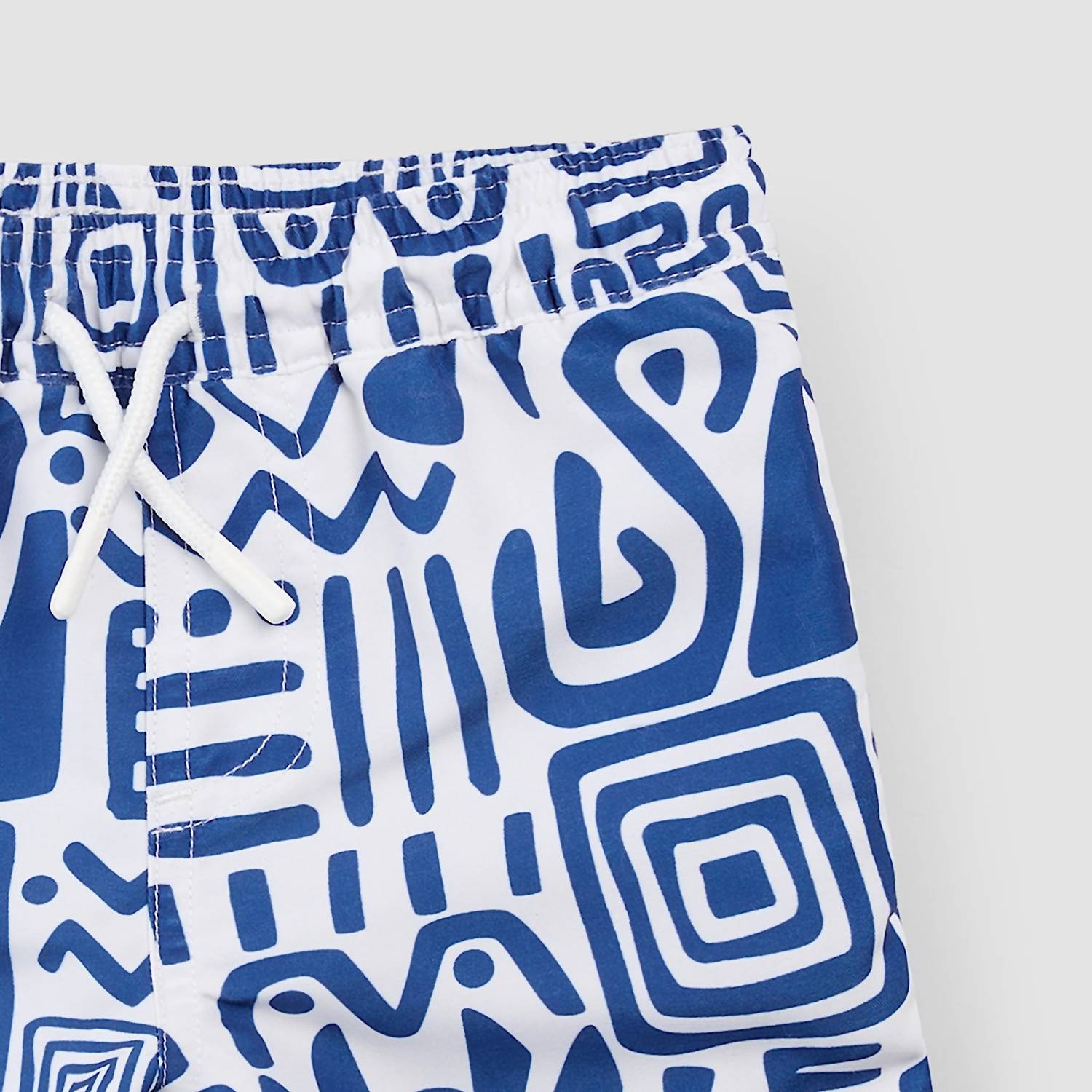 Miles Baby Boys Patterned Swimming Trunks in blue white - kids' item - view 4