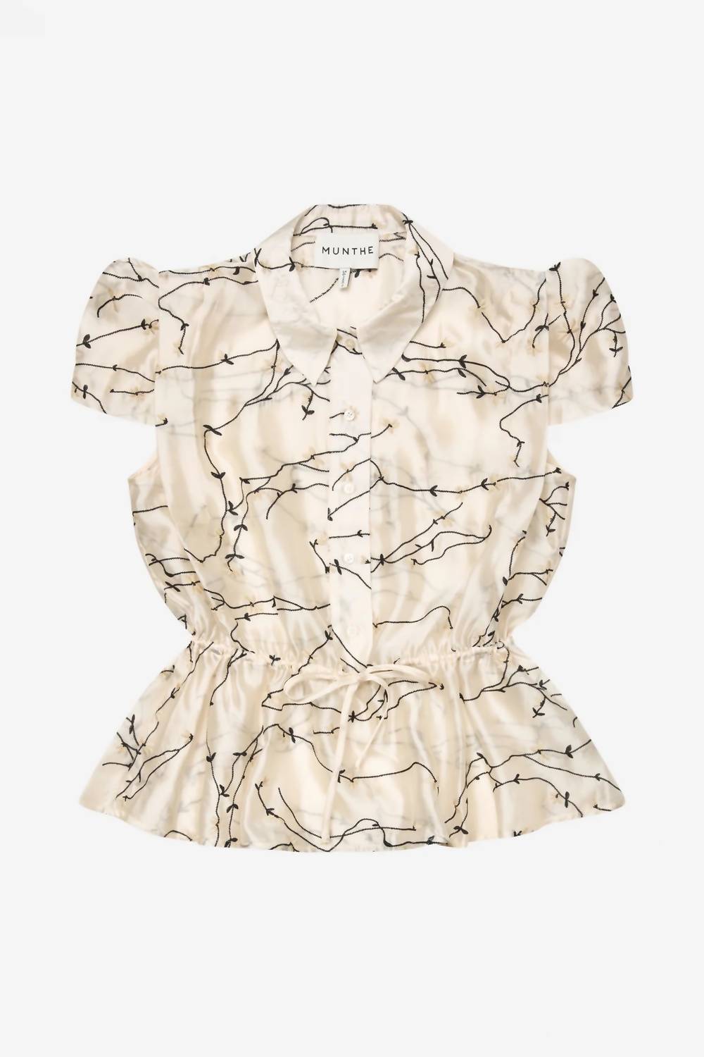 MUNTHE Peona Short Sleeve Blouse in beige - women's blouse - view 4