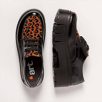 The ART Company Women's 1765 Leeds Platform Loafers in black shiny with leopard - women's flats - view 5