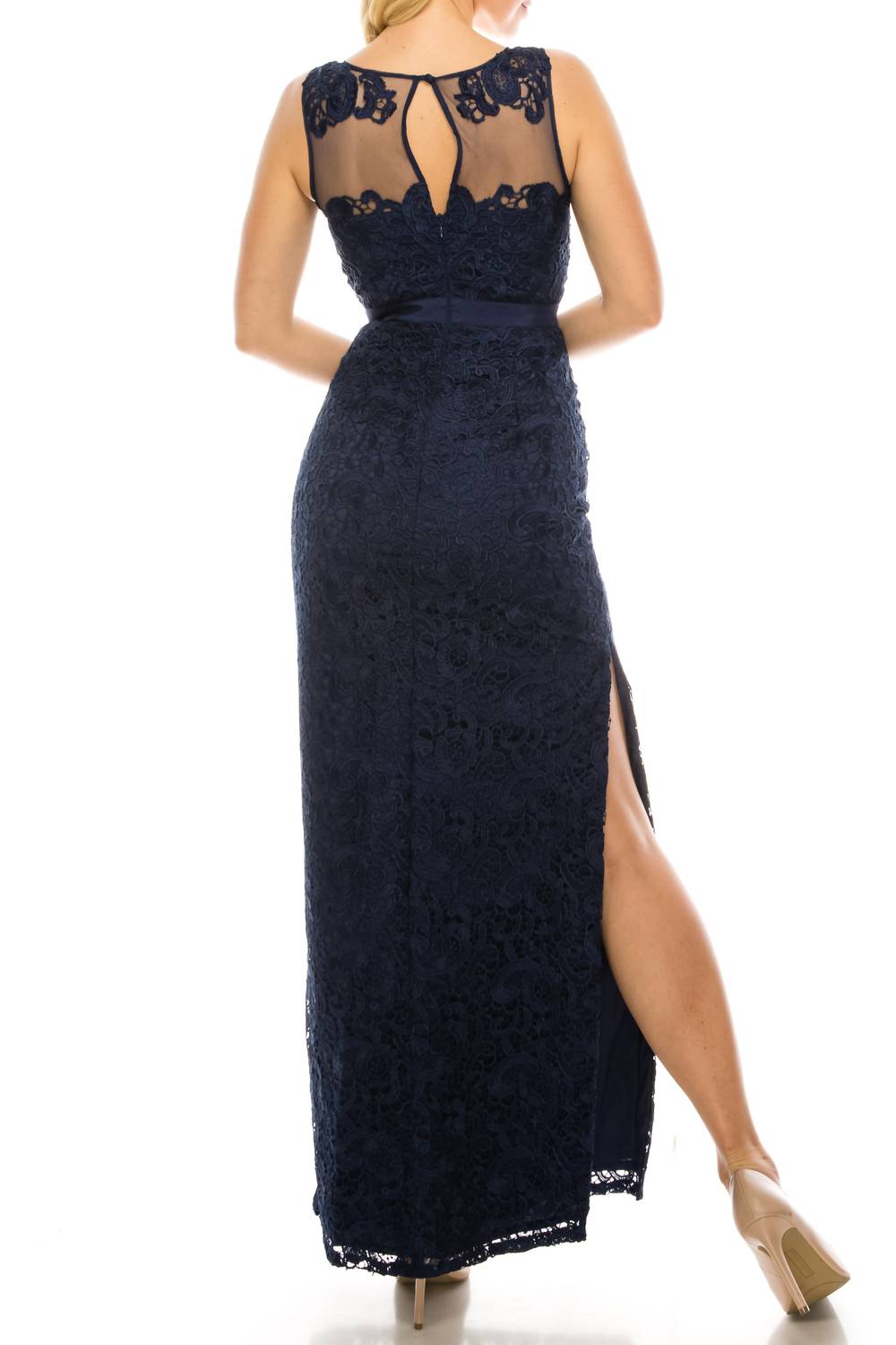 Aidan Mattox - Sleeveless Embroidered Lace Dress