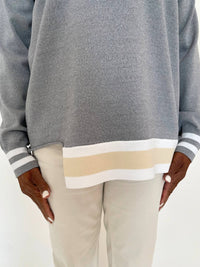 Billie - Nancy Stripes Knit Crewneck Sweater