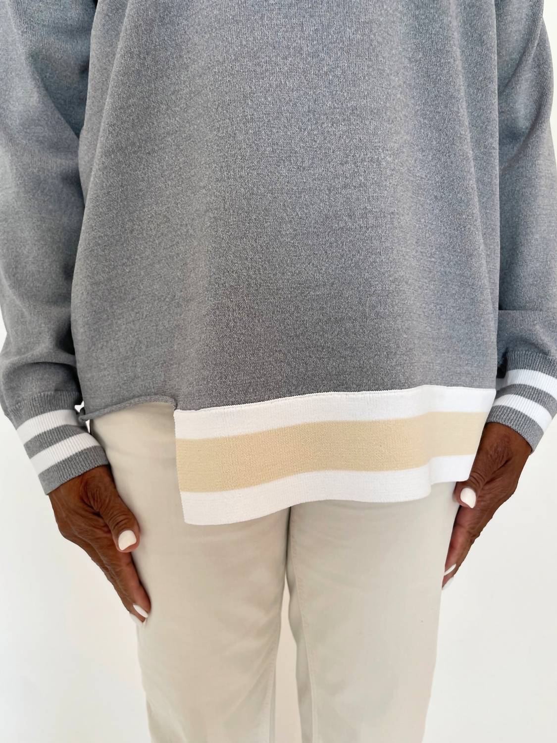 Billie - Nancy Stripes Knit Crewneck Sweater