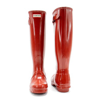 HUNTER Women's Original Tall Gloss Rain Boots in military red - women's shoe - view 5