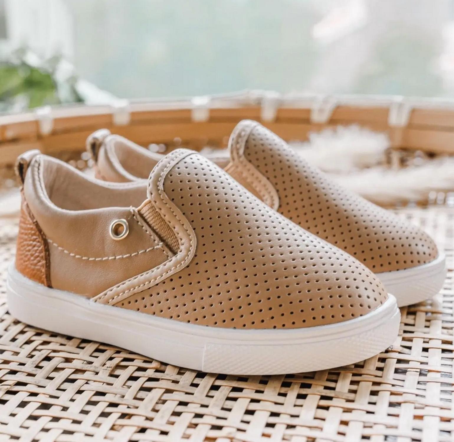 Little Love Bug Kid's Quinn Slip-on Shoes in tan - kids' sneaker