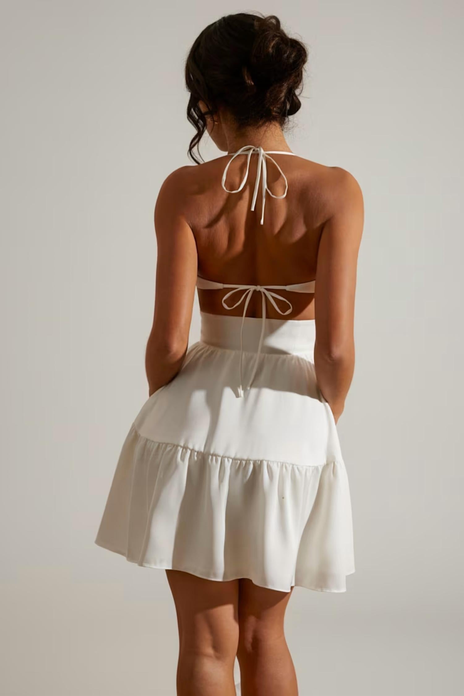 Oh Polly - Fleur Halter Neck Cut Out Mini Dress