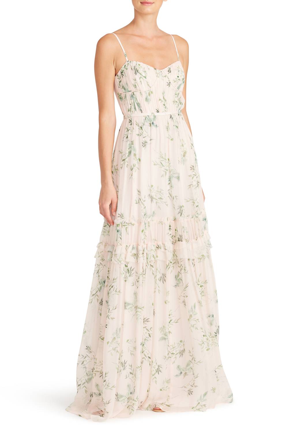 Monique Lhuillier - Cherry Blossom Chiffon Dress