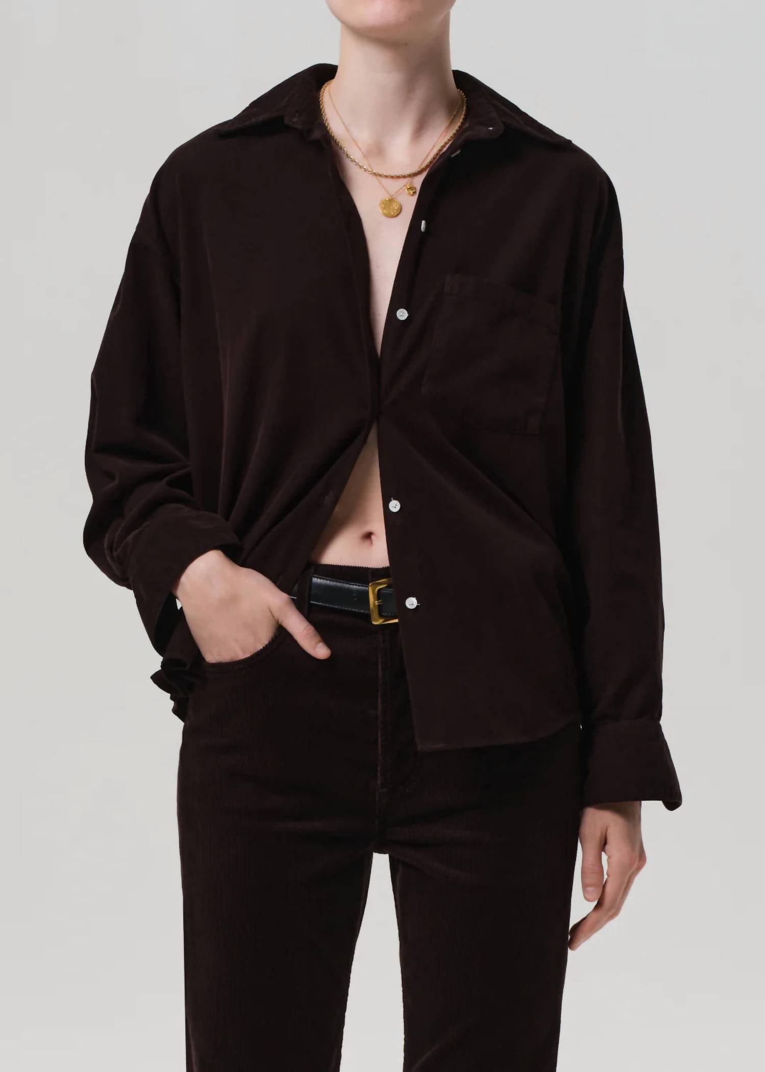 Citizens of Humanity Kayla Corduroy Shirt in barrister - women's shirt