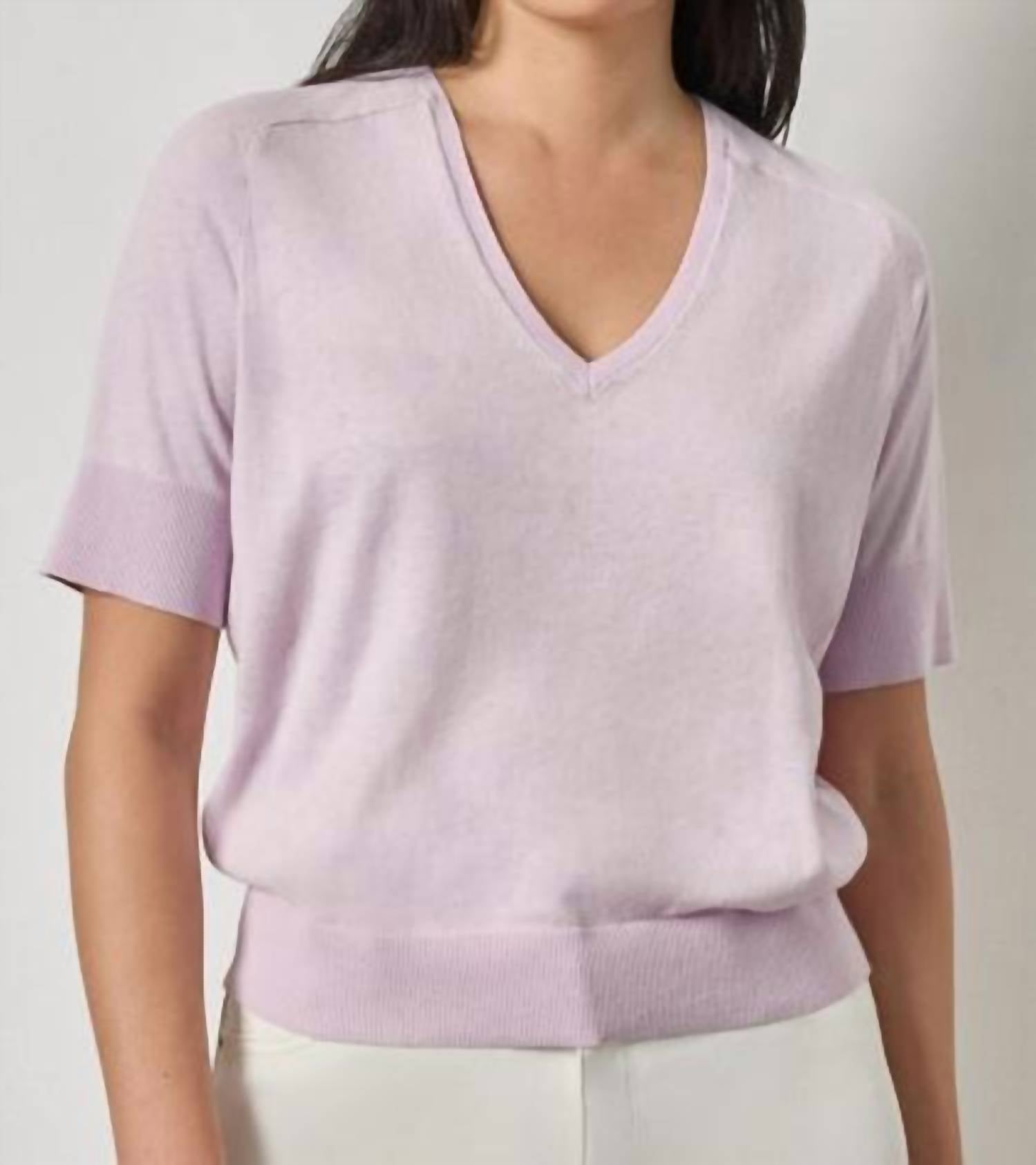 Lilla P - V-neck Saddle Sleeve Sweater