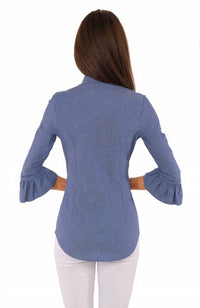 Gretchen Scott - Wash & Wear Ruffle Detail Blouse Top