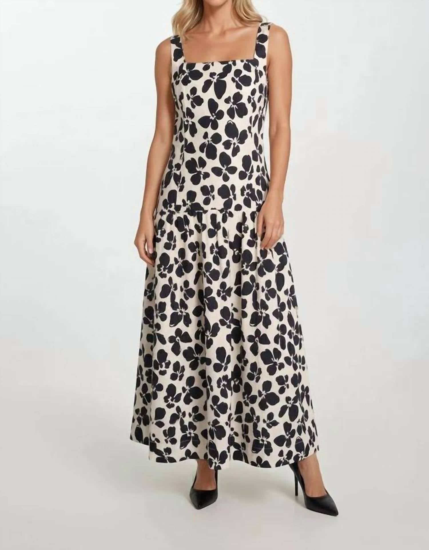 Doe And Rae - Bold Floral Drop Waist Maxi Dress