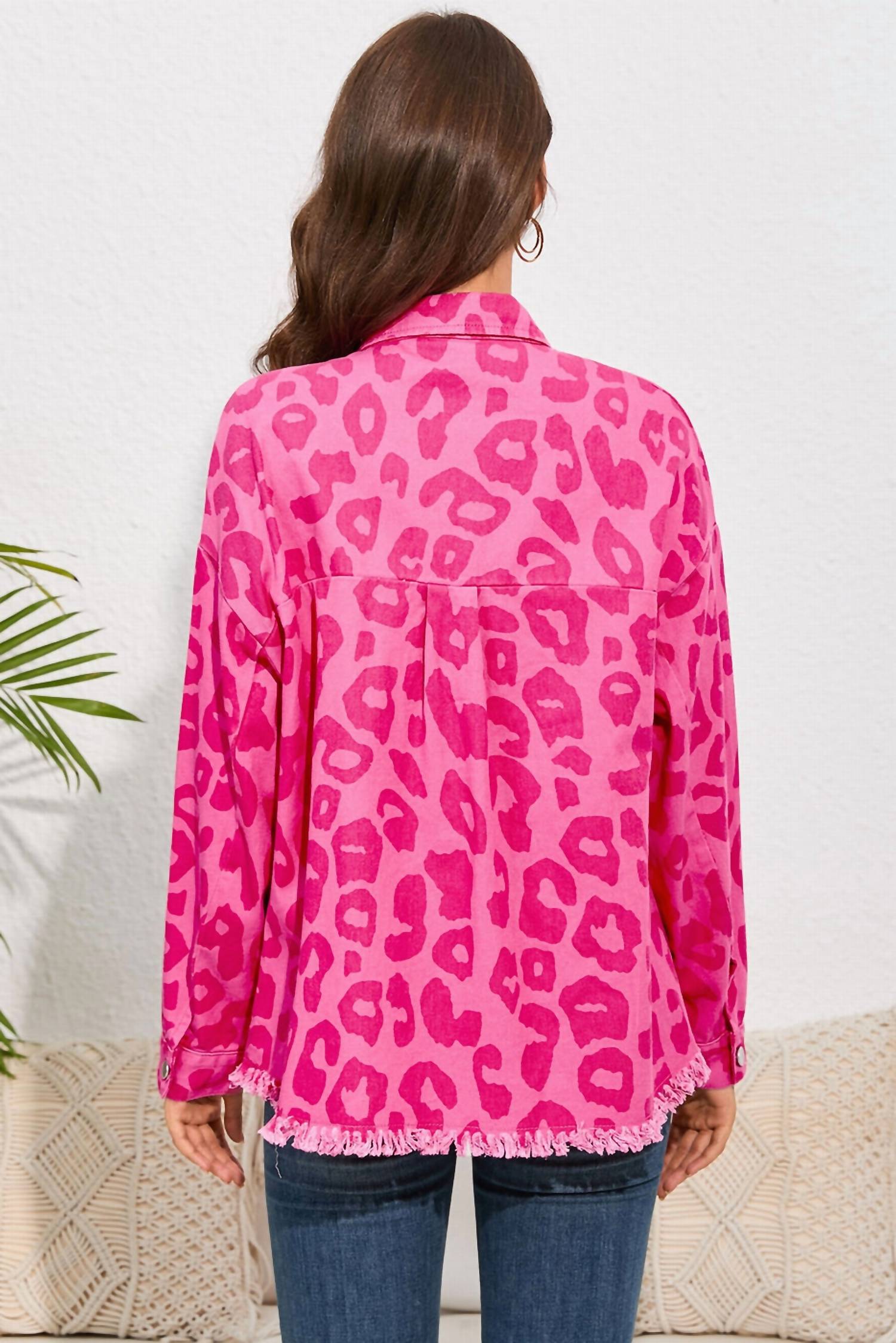 Shiying Fashion - Button Cuffs Raw Hem Jacket