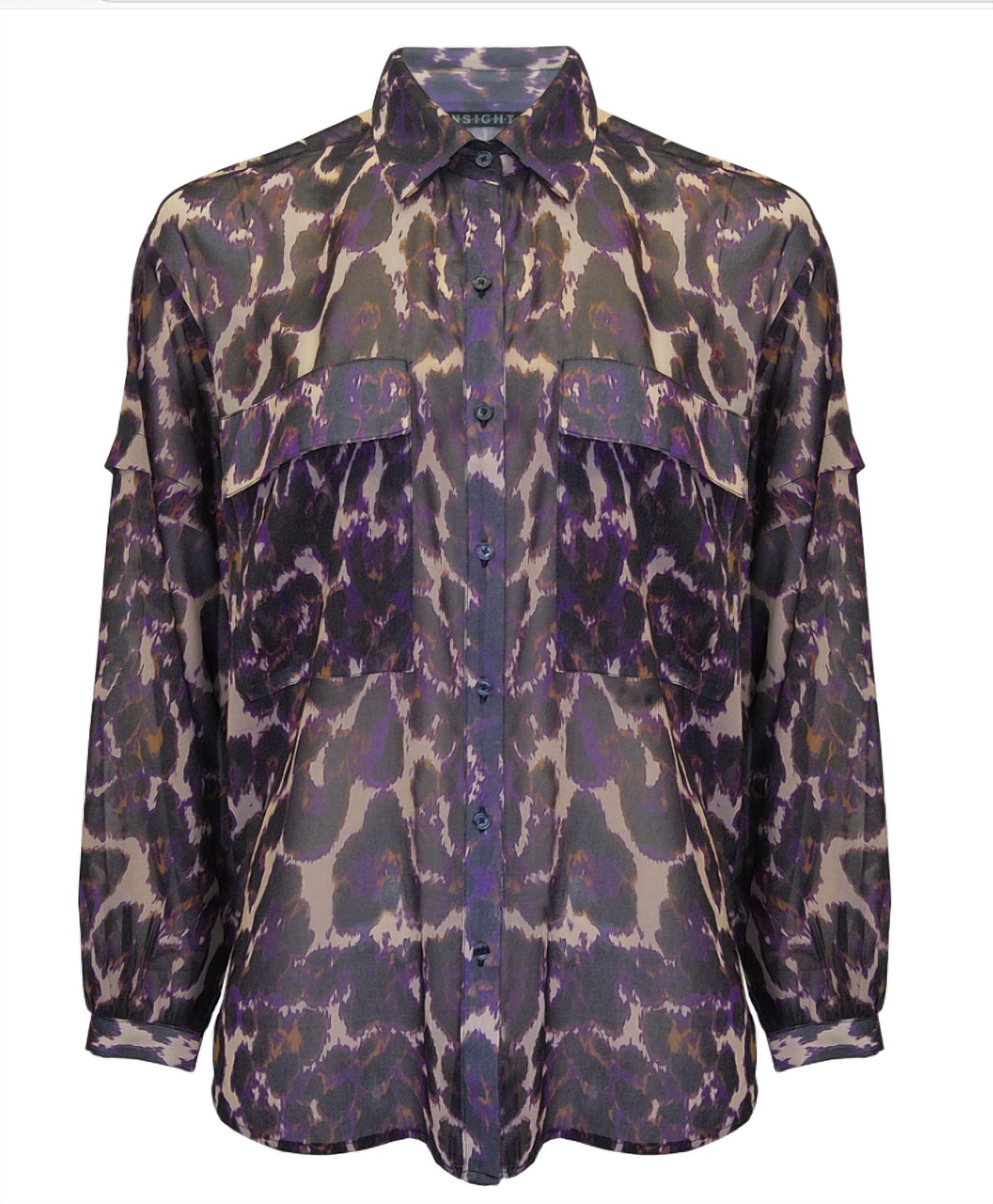 Insight - Women's Georgette Long Sleeve Button Down Blouse