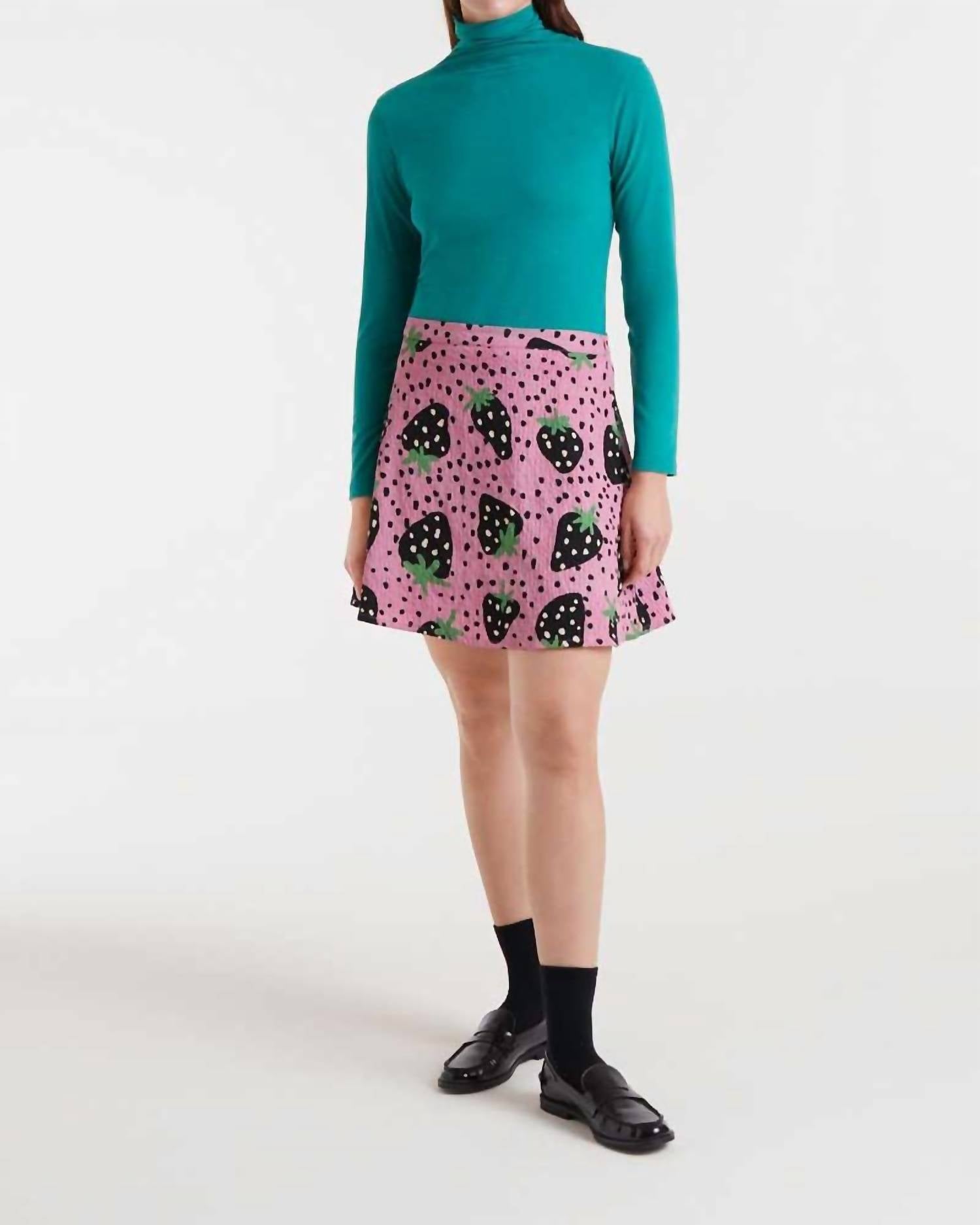 Compania Fantastica - Strawberry Polka Dot Mini Skirt