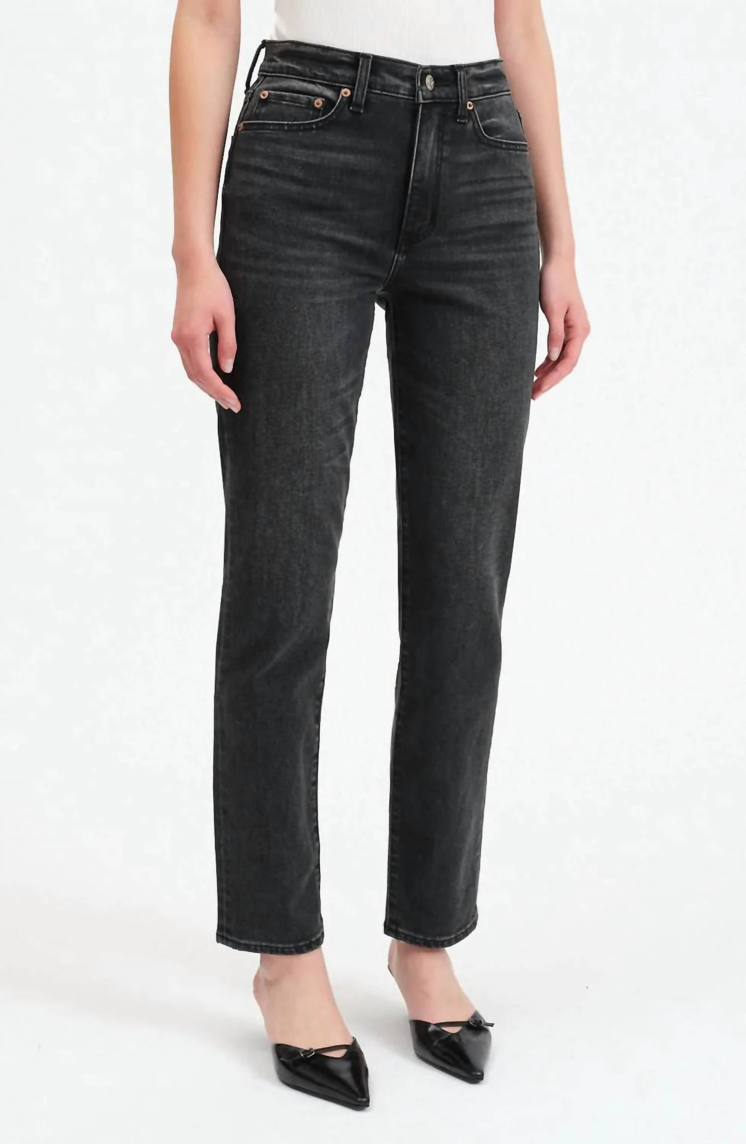 Daze - Smarty High Rise Slim Straight Jeans