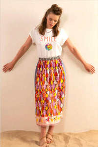 Me369 - Alexa Printed Midi Skirt