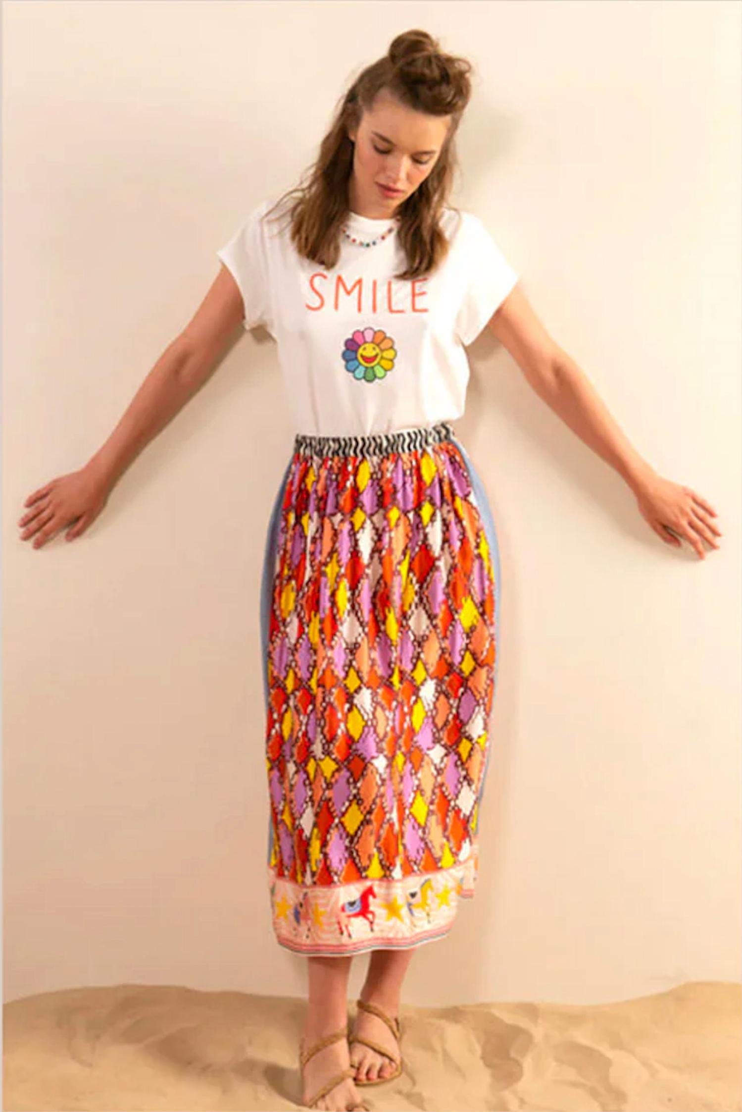 Me369 - Alexa Printed Midi Skirt
