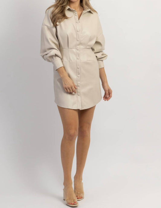 BOWERY FAUX LEATHER MINI DRESS