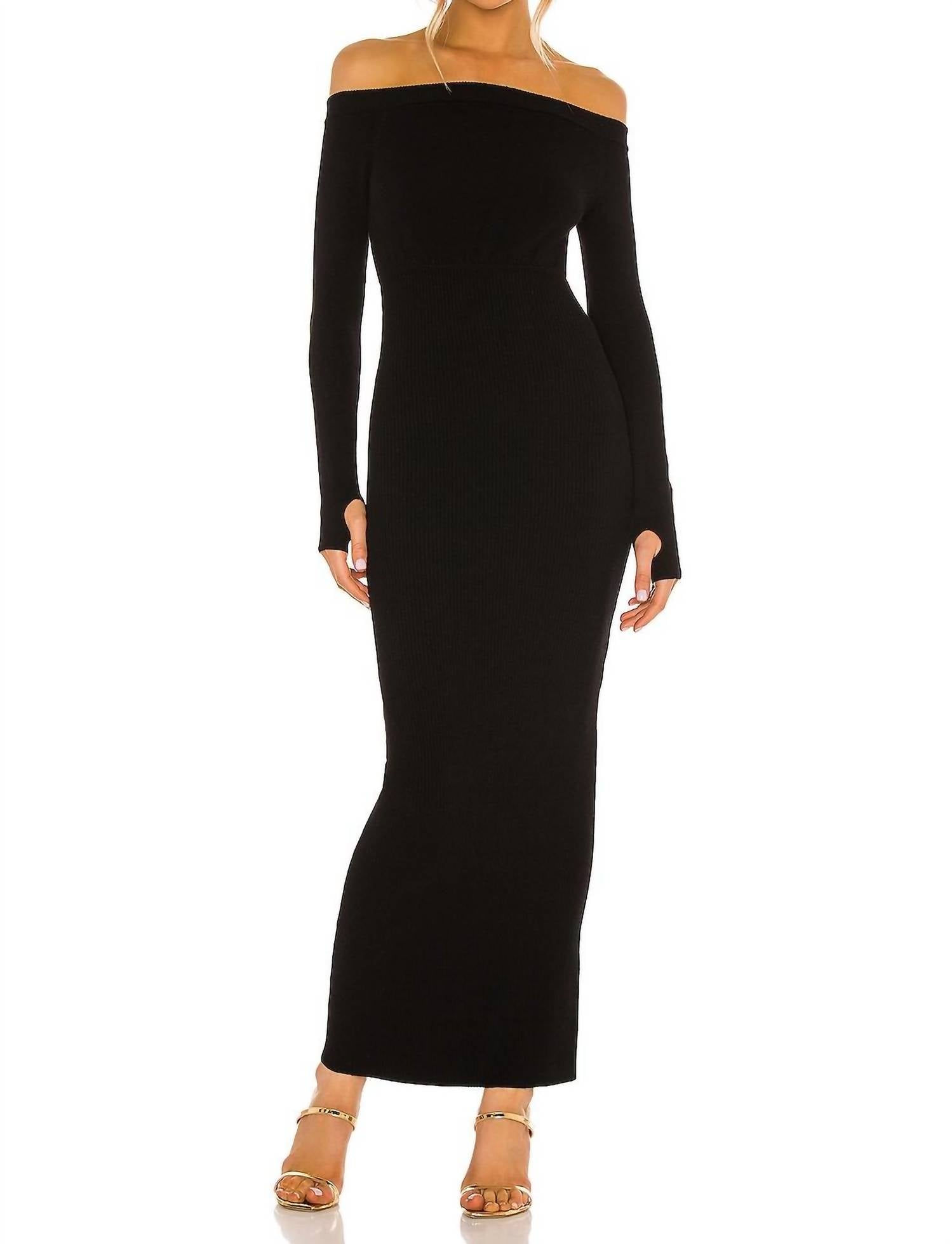 Michael Costello - Off Shoulder Bodycon Maxi Dress