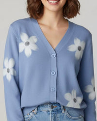 Keren Hart - Soft Brushed Floral Cardigan Sweater
