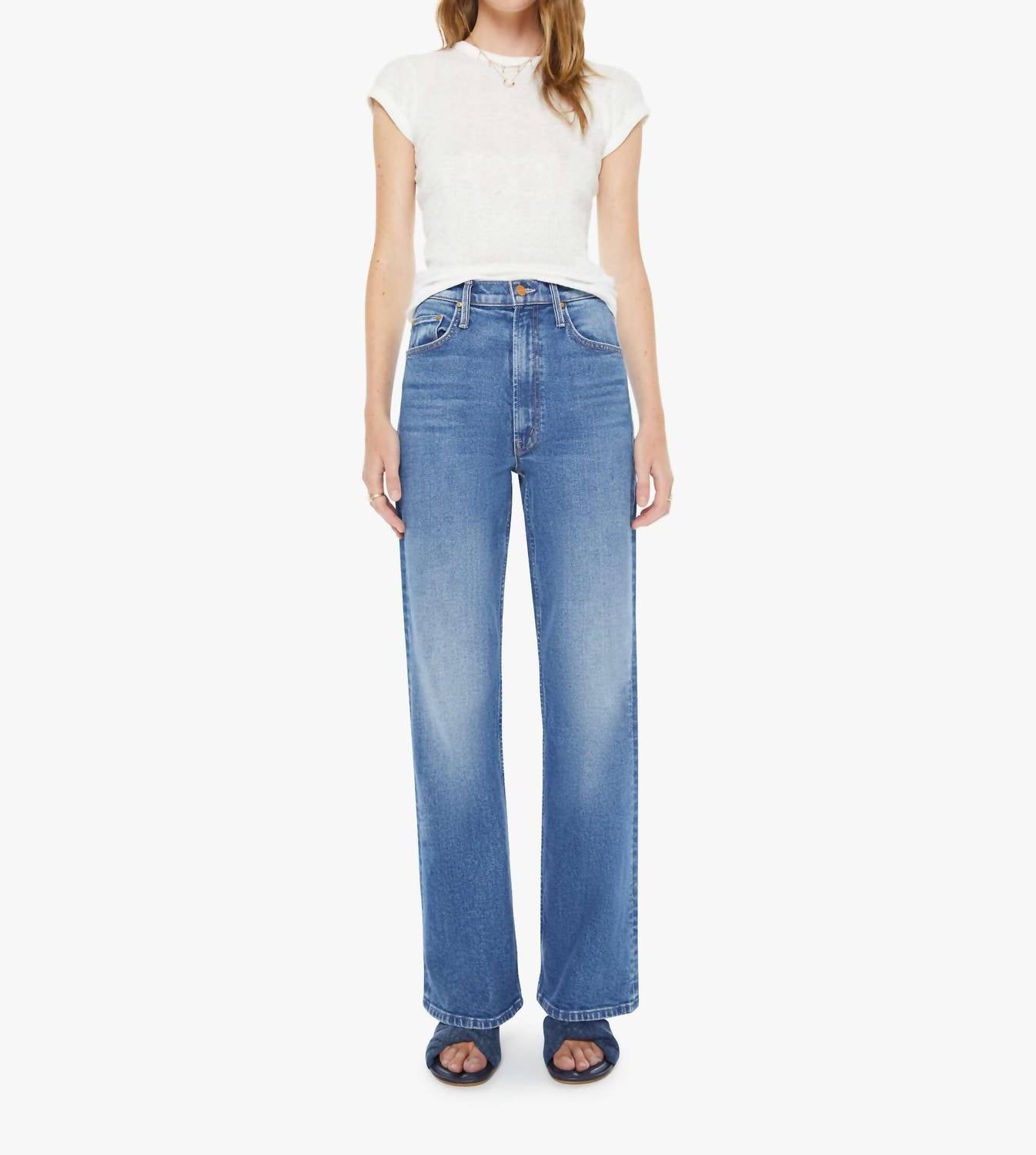 Mother High Waisted Bookie Sneak Bootcut Jeans in knick knack paddy whack - women's jeans