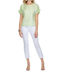 Jade - Shirred Sleeve Crop Top