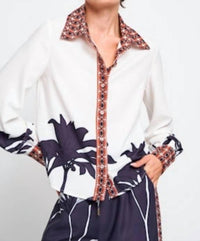 Ciebon - Eirny Floral Mix Printed Button Down Shirt