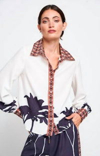 Ciebon - Eirny Floral Mix Printed Button Down Shirt