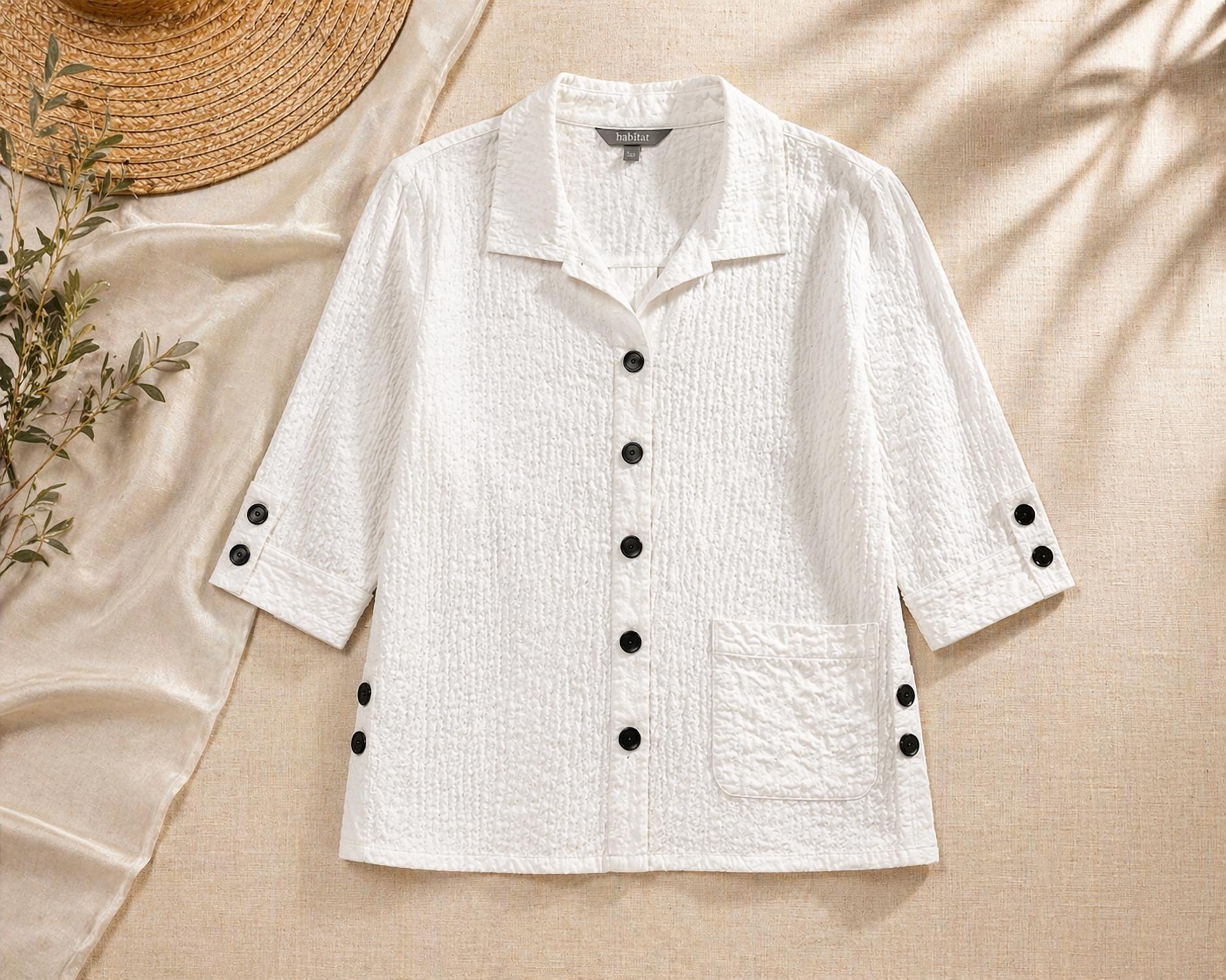 Habitat - Crinkle Crepe Solid Relaxed Camp Shirt