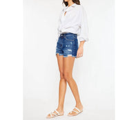 Kancan - High Rise No Stitch Frayed Hem Shorts