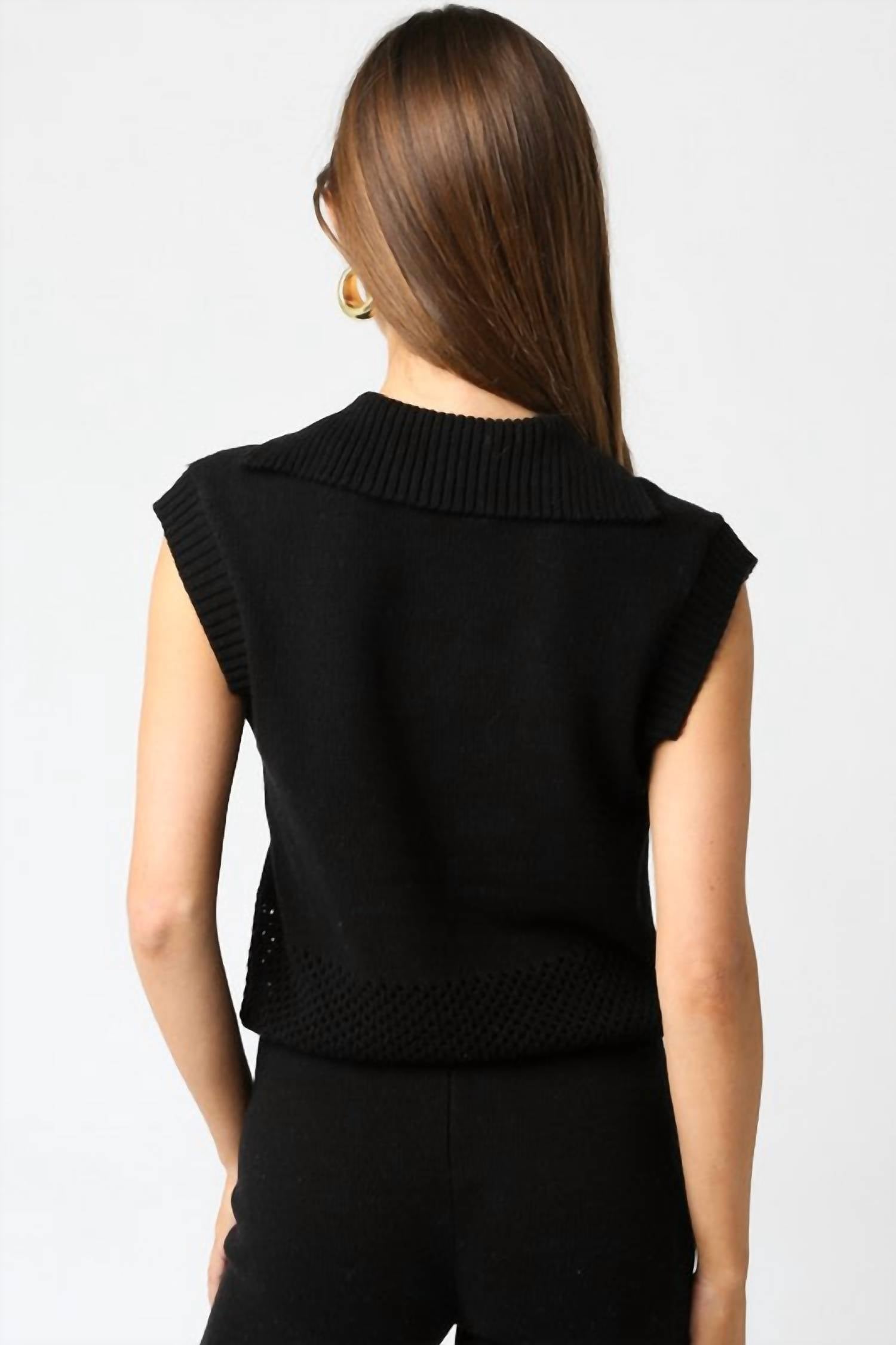 Olivaceous - Singer Collared Knit Top