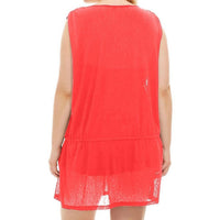 Always For Me - Plus Size Drawstring Tank Cover Up Dress