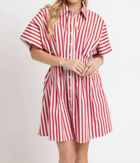 Karlie - Stripe Button Dress