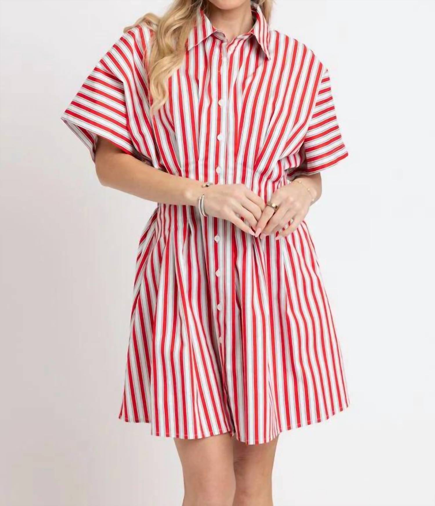 Karlie - Stripe Button Dress