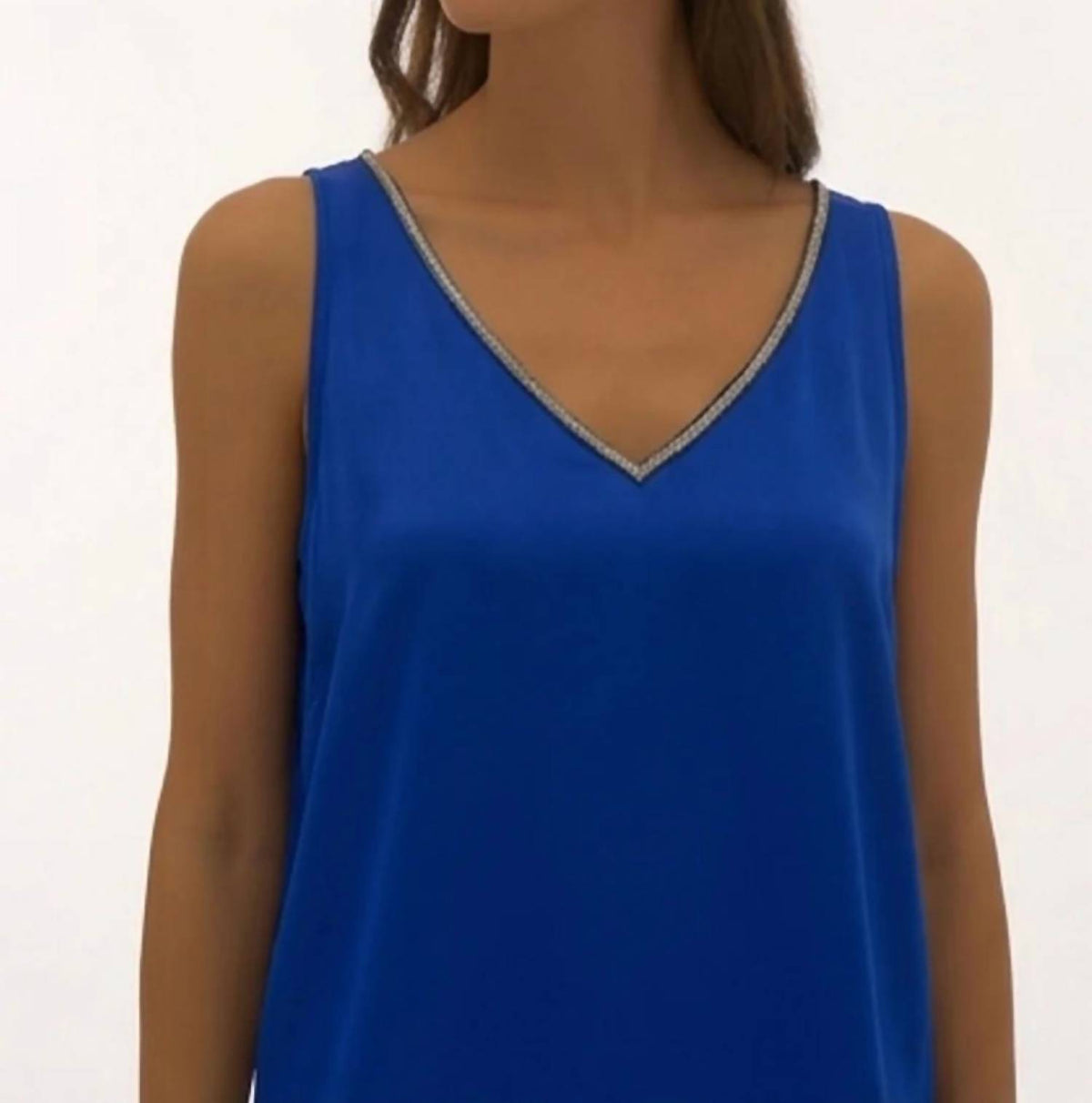 Joseph Ribkoff - Satin Sleeveless Top With Rhinestone
