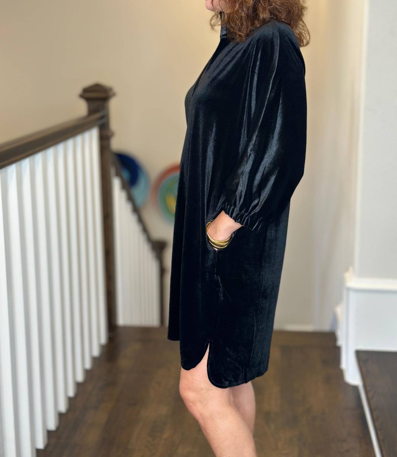 Caryn Lawn - Betsy Collar Velvet Dress