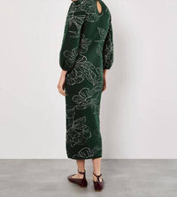 Apricot - Floral Knitted Midi Dress