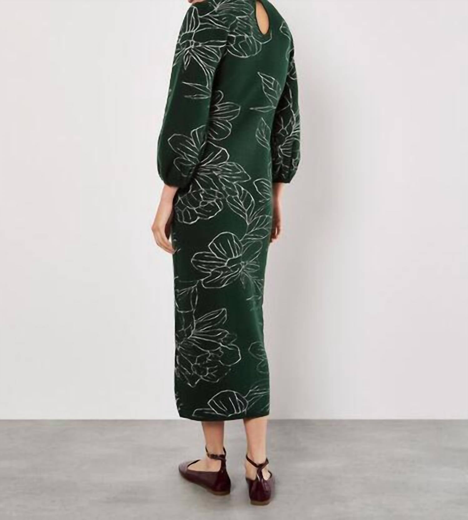 Apricot - Floral Knitted Midi Dress