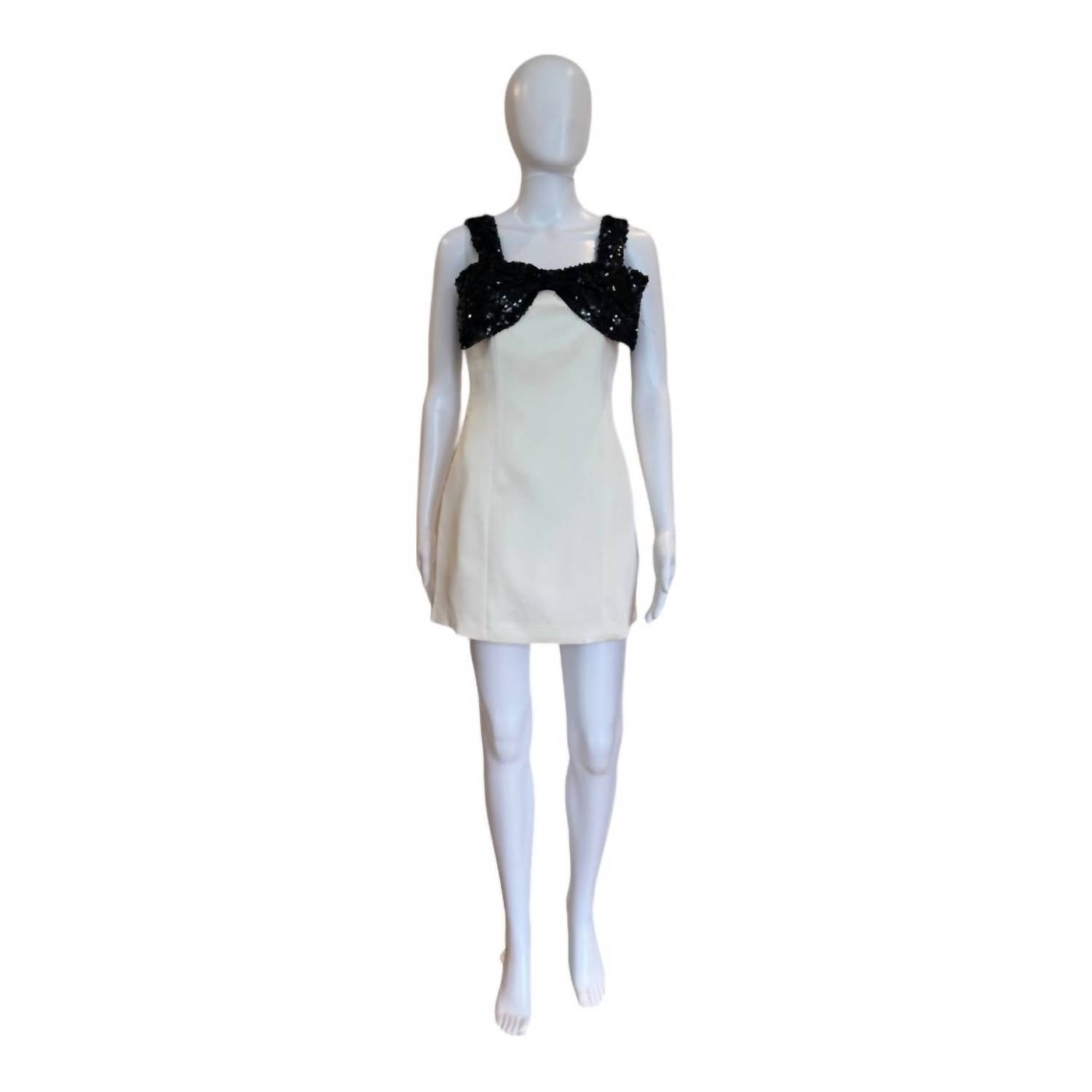 Endless Rose - Mixed Media Bow Mini Dress