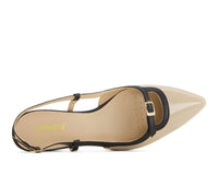 Andrea - Women's Slingback Pointed Toe Low Heel Pumps
