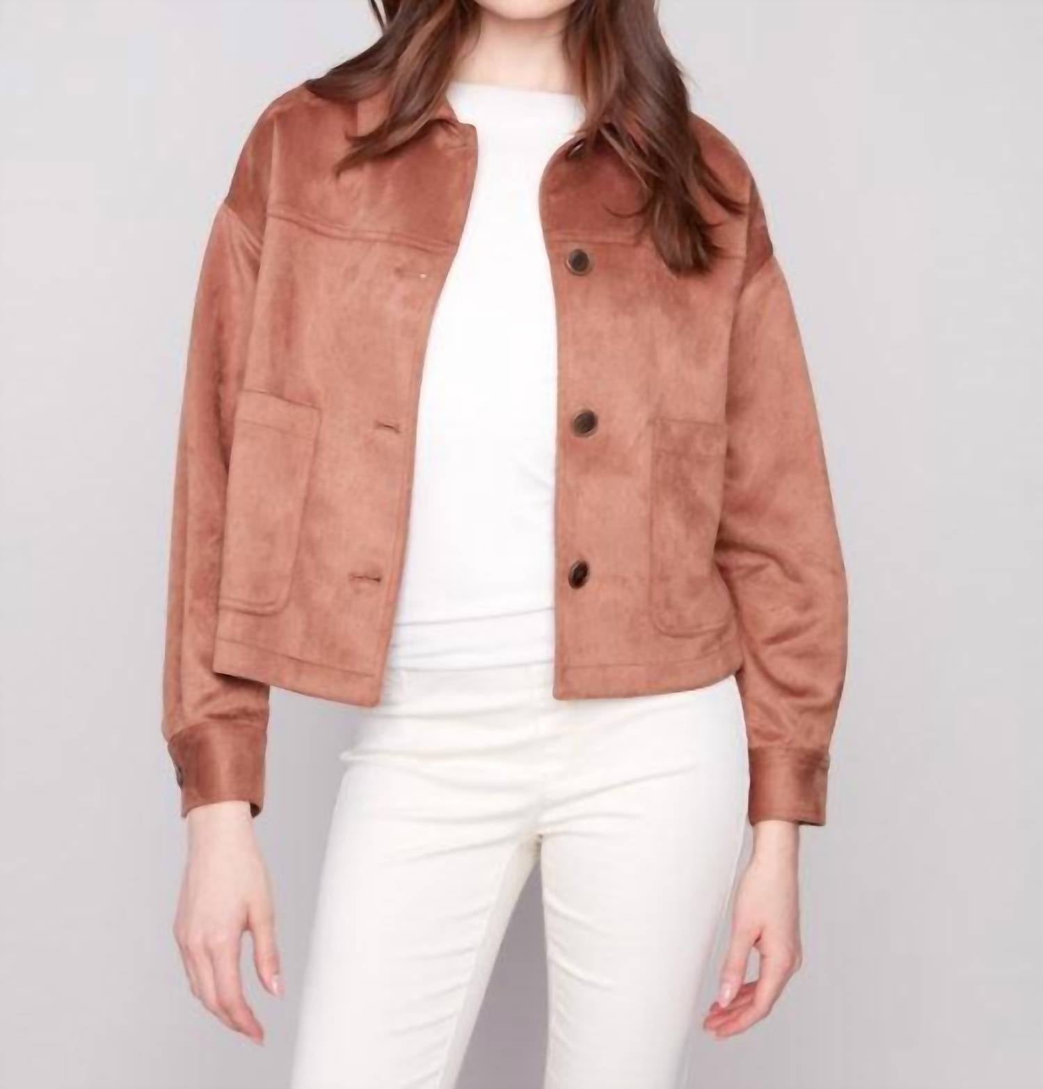 Charlie B - Short Faux Suede Jacket