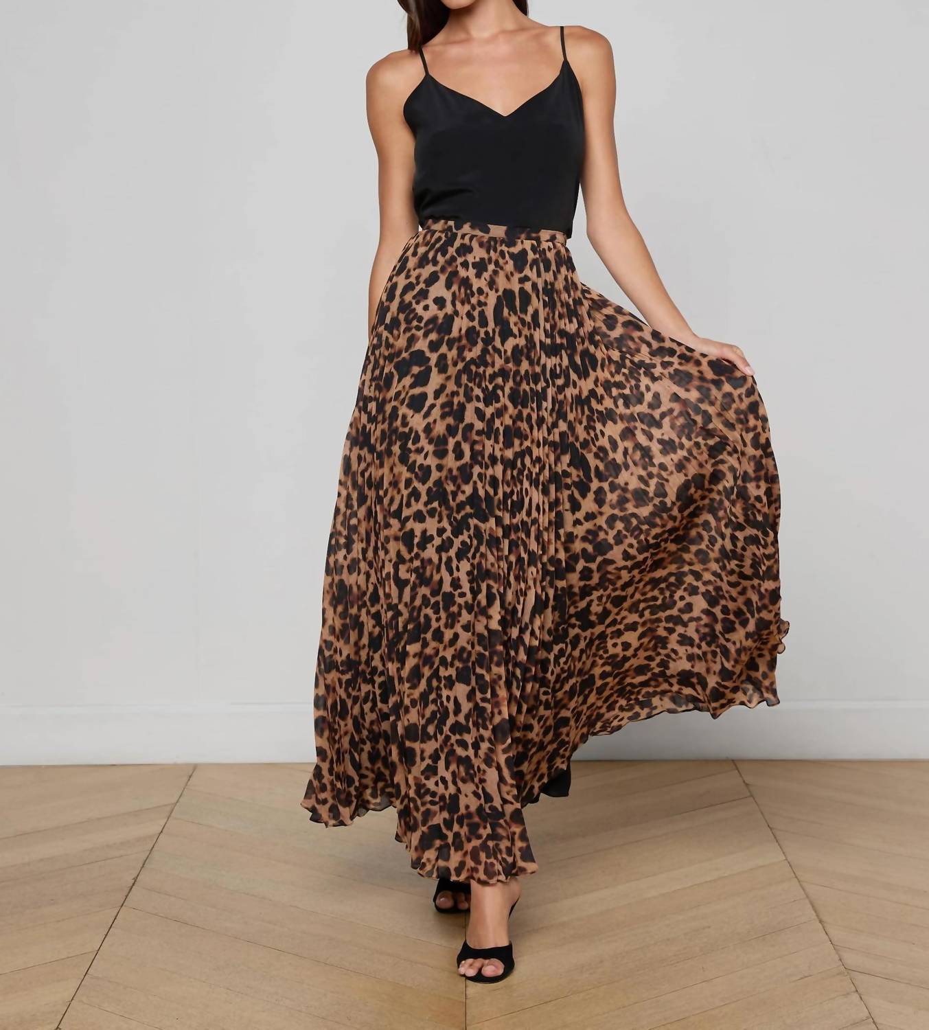 L'Agence - Torin Pleated Maxi Skirt