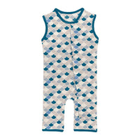 Kickee - Boys' Bamboo Print Tank Romper